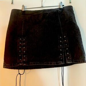 Fun goth bondage skirt denim